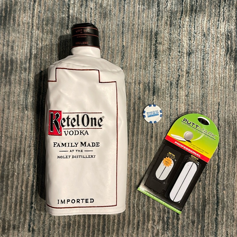 KETTLE ONE VODKA DESIGN DRIVER HEAD COVER W PUTTMARK BALL MARKER